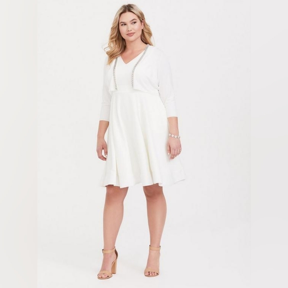 NEW NWT Torrid Plus Size Ivory Embellished Open Shrug/Sweater Size 2X - Picture 3 of 6